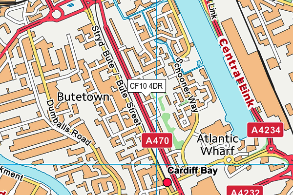 CF10 4DR map - OS VectorMap District (Ordnance Survey)