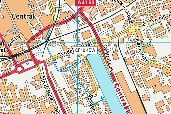 CF10 4DW map - OS VectorMap District (Ordnance Survey)