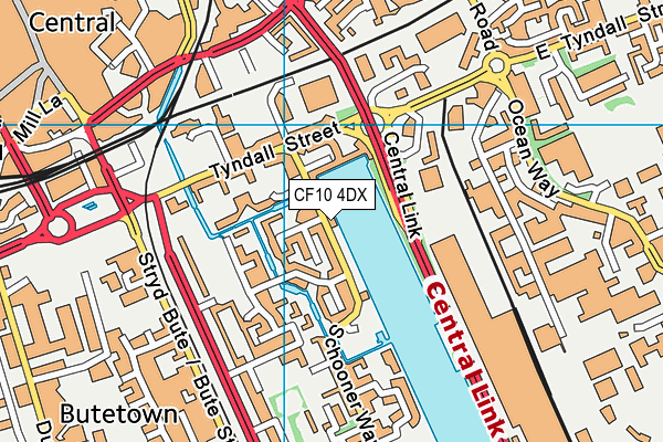 CF10 4DX map - OS VectorMap District (Ordnance Survey)