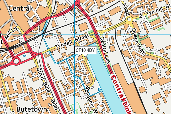 CF10 4DY map - OS VectorMap District (Ordnance Survey)