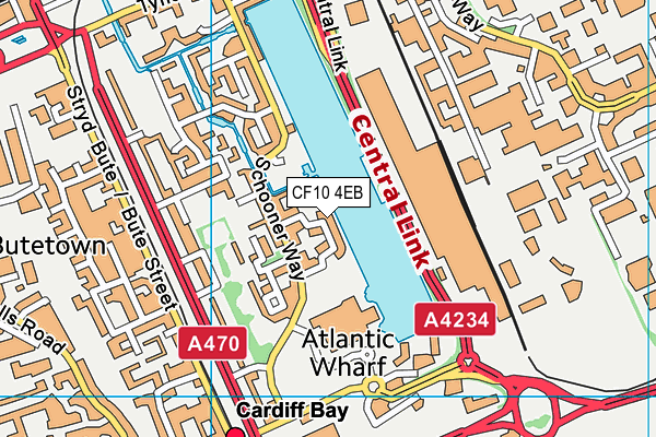 CF10 4EB map - OS VectorMap District (Ordnance Survey)