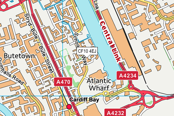 CF10 4EJ map - OS VectorMap District (Ordnance Survey)