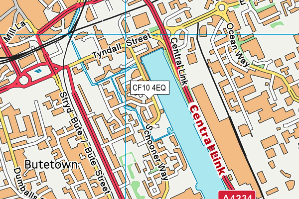 CF10 4EQ map - OS VectorMap District (Ordnance Survey)