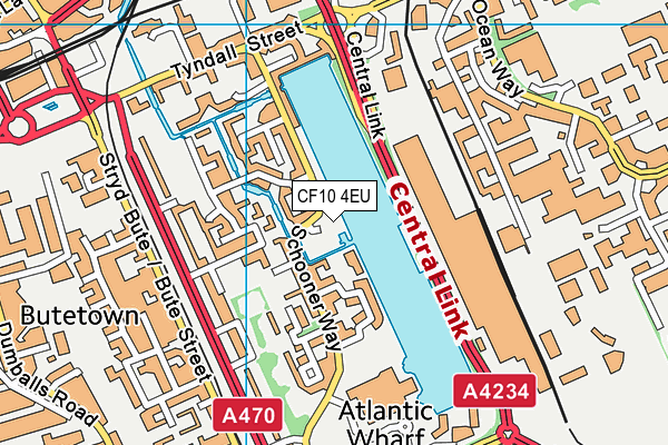 CF10 4EU map - OS VectorMap District (Ordnance Survey)