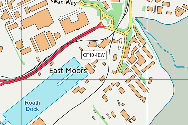 CF10 4EW map - OS VectorMap District (Ordnance Survey)