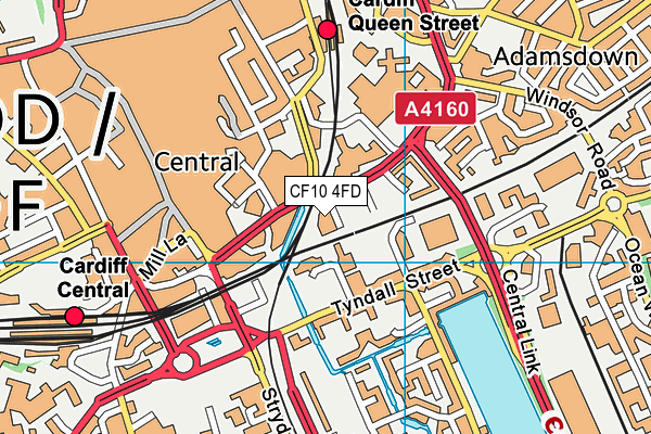 CF10 4FD map - OS VectorMap District (Ordnance Survey)