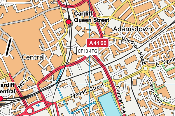 CF10 4FG map - OS VectorMap District (Ordnance Survey)