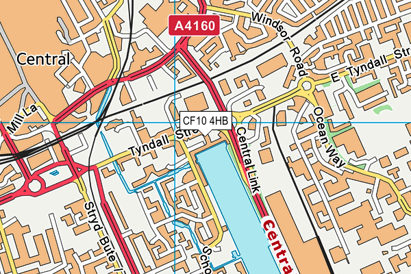 CF10 4HB map - OS VectorMap District (Ordnance Survey)