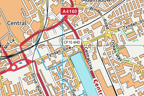 CF10 4HD map - OS VectorMap District (Ordnance Survey)