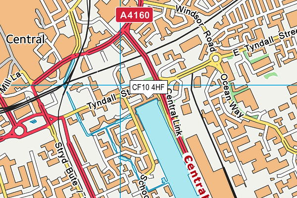 CF10 4HF map - OS VectorMap District (Ordnance Survey)