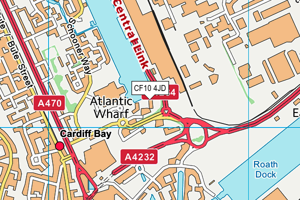 CF10 4JD map - OS VectorMap District (Ordnance Survey)