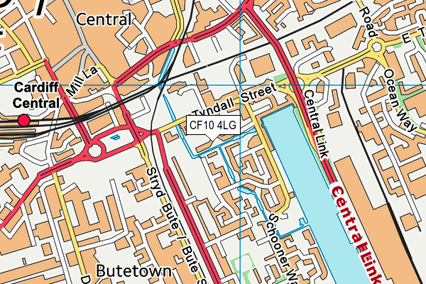 CF10 4LG map - OS VectorMap District (Ordnance Survey)