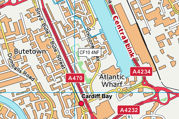 CF10 4NF map - OS VectorMap District (Ordnance Survey)