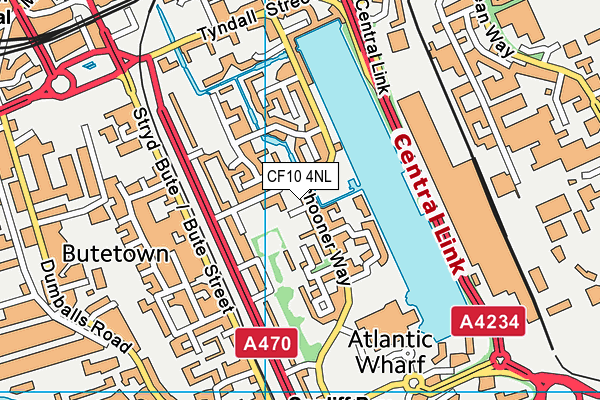 CF10 4NL map - OS VectorMap District (Ordnance Survey)