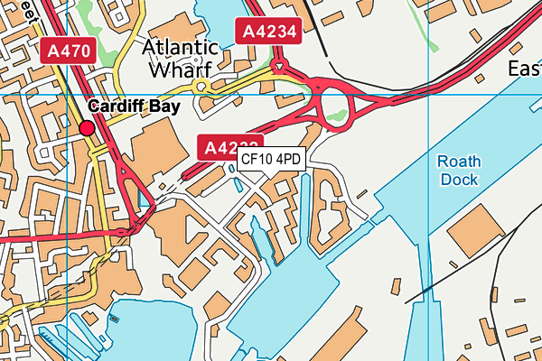 CF10 4PD map - OS VectorMap District (Ordnance Survey)