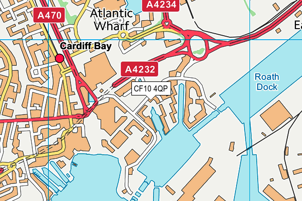 CF10 4QP map - OS VectorMap District (Ordnance Survey)