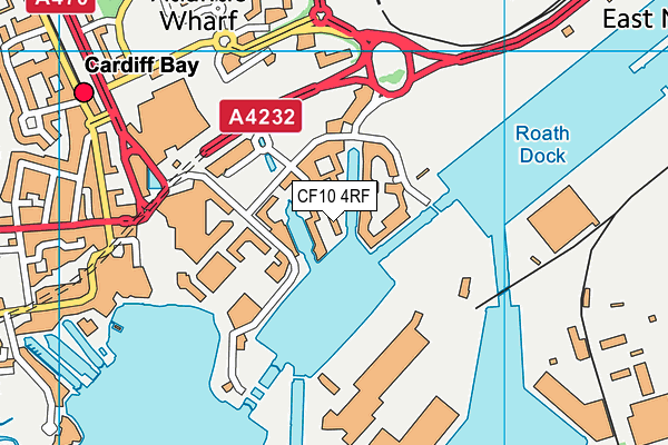 CF10 4RF map - OS VectorMap District (Ordnance Survey)