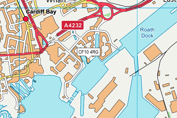 CF10 4RG map - OS VectorMap District (Ordnance Survey)