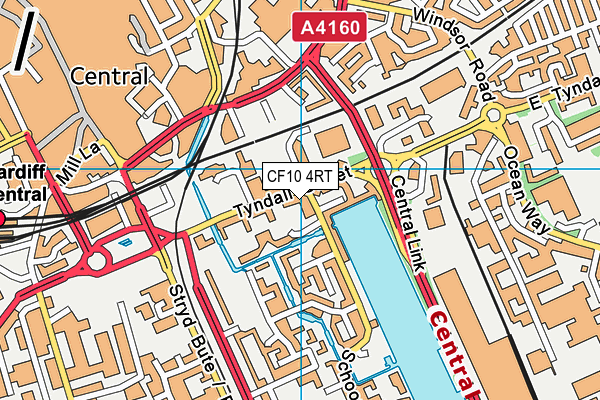 CF10 4RT map - OS VectorMap District (Ordnance Survey)