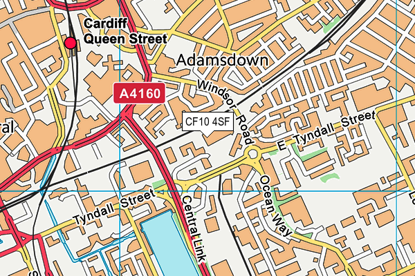 CF10 4SF map - OS VectorMap District (Ordnance Survey)