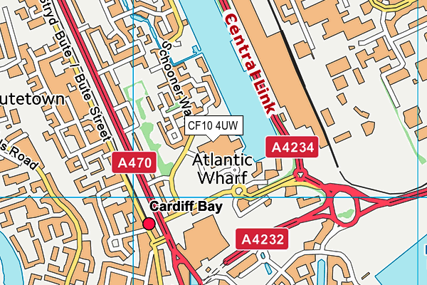 CF10 4UW map - OS VectorMap District (Ordnance Survey)