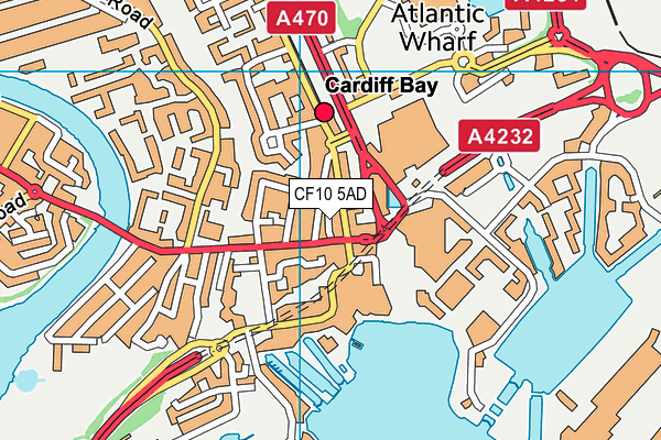 CF10 5AD map - OS VectorMap District (Ordnance Survey)