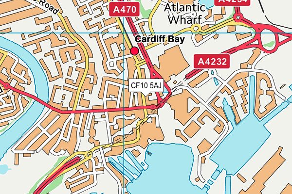 CF10 5AJ map - OS VectorMap District (Ordnance Survey)