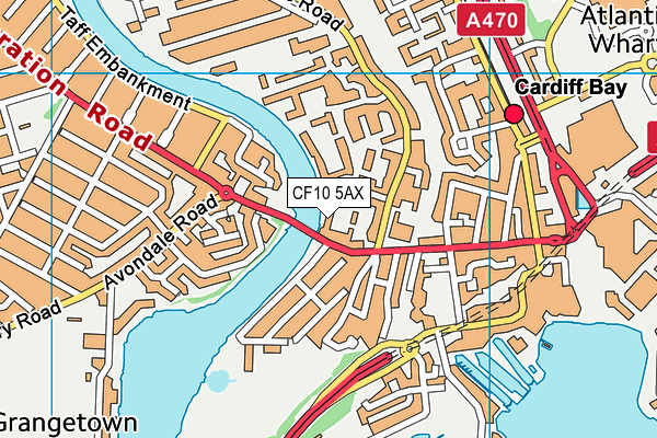 CF10 5AX map - OS VectorMap District (Ordnance Survey)