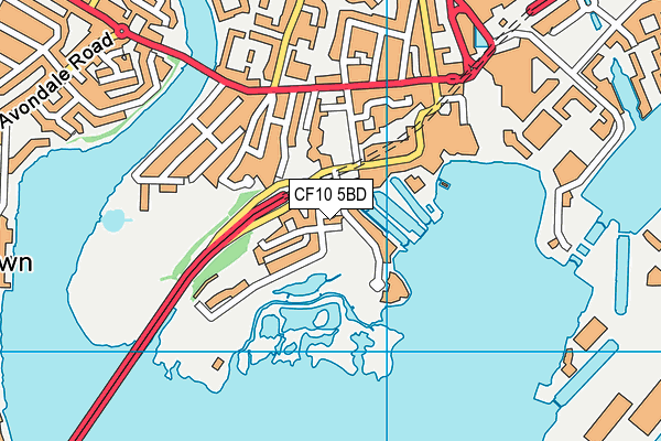 CF10 5BD map - OS VectorMap District (Ordnance Survey)