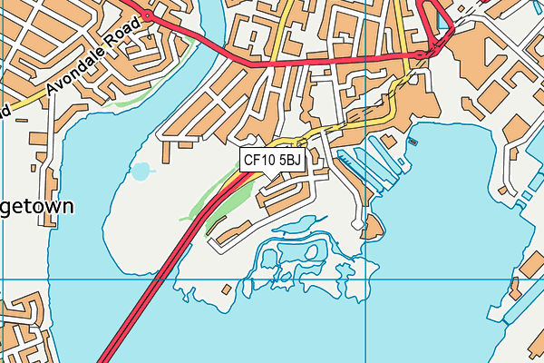 CF10 5BJ map - OS VectorMap District (Ordnance Survey)