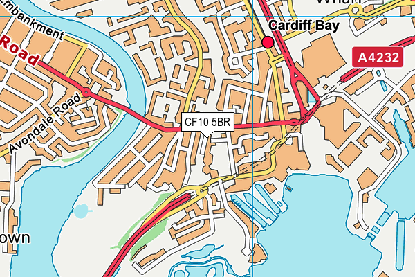 CF10 5BR map - OS VectorMap District (Ordnance Survey)