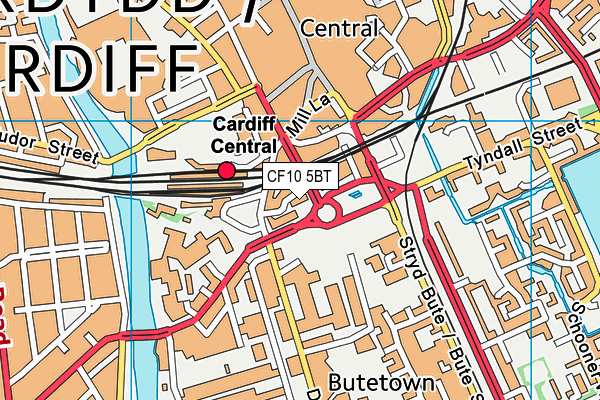 CF10 5BT map - OS VectorMap District (Ordnance Survey)