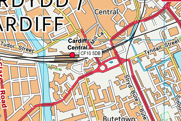 CF10 5DB map - OS VectorMap District (Ordnance Survey)