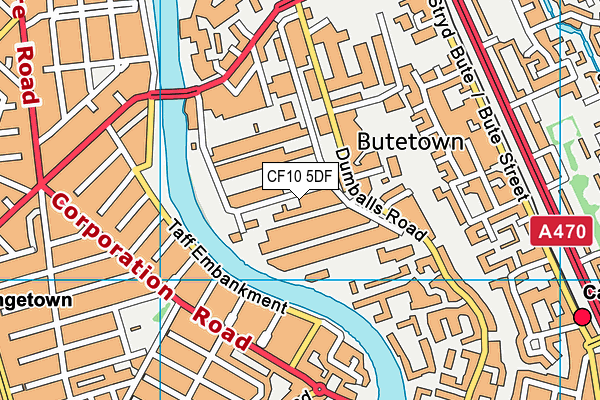 CF10 5DF map - OS VectorMap District (Ordnance Survey)