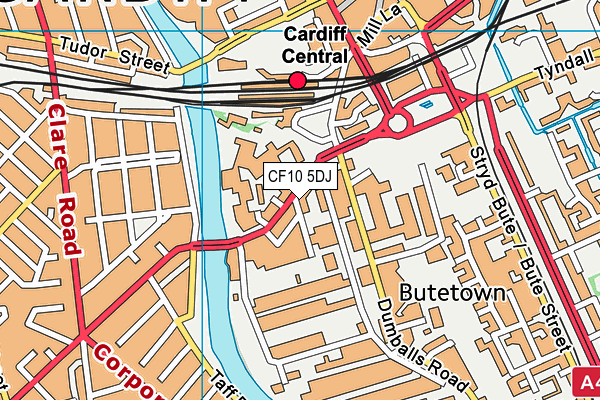 CF10 5DJ map - OS VectorMap District (Ordnance Survey)