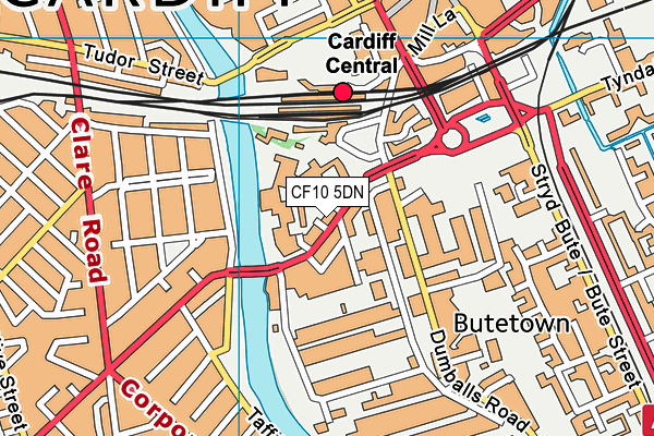 CF10 5DN map - OS VectorMap District (Ordnance Survey)