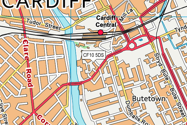 CF10 5DS map - OS VectorMap District (Ordnance Survey)