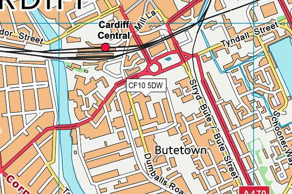 CF10 5DW map - OS VectorMap District (Ordnance Survey)