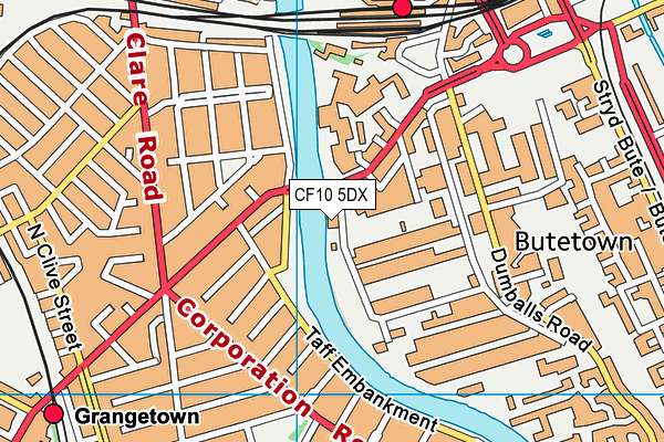 CF10 5DX map - OS VectorMap District (Ordnance Survey)