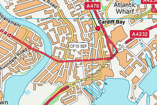 CF10 5EF map - OS VectorMap District (Ordnance Survey)