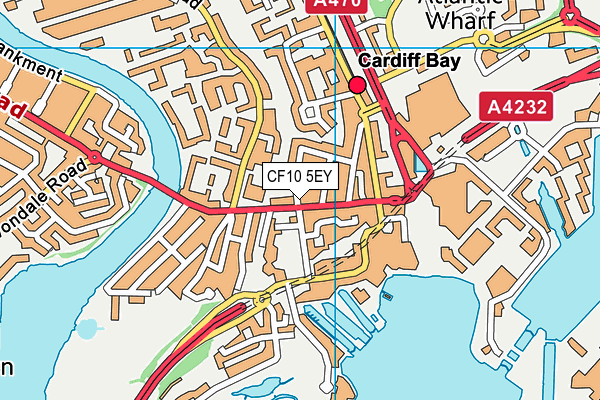 CF10 5EY map - OS VectorMap District (Ordnance Survey)