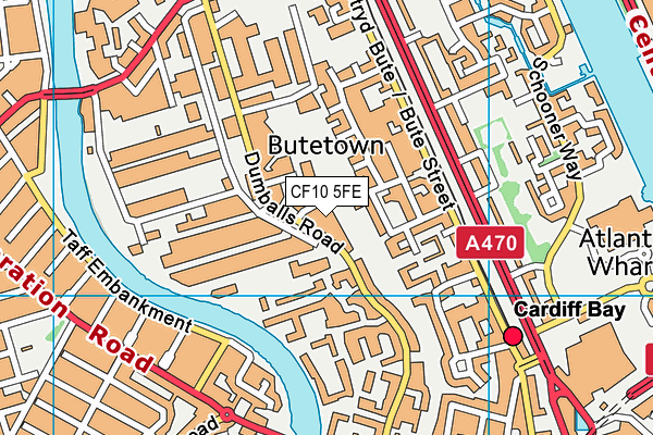 CF10 5FE map - OS VectorMap District (Ordnance Survey)