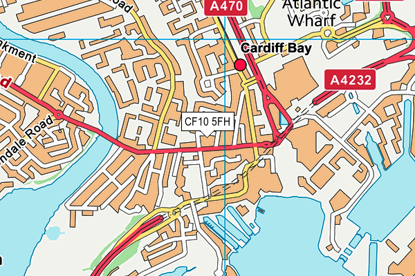 CF10 5FH map - OS VectorMap District (Ordnance Survey)