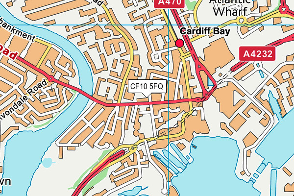 CF10 5FQ map - OS VectorMap District (Ordnance Survey)