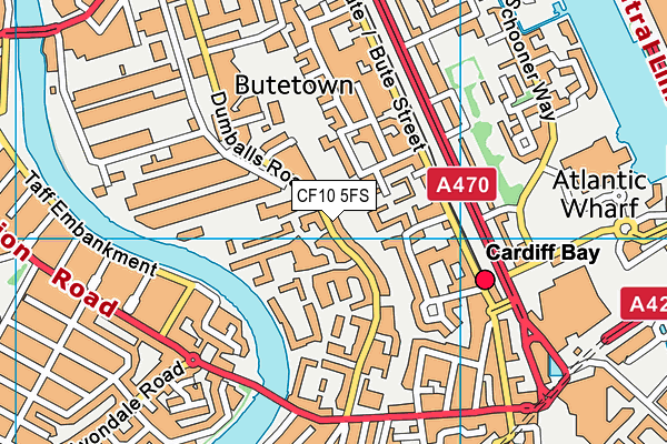 CF10 5FS map - OS VectorMap District (Ordnance Survey)