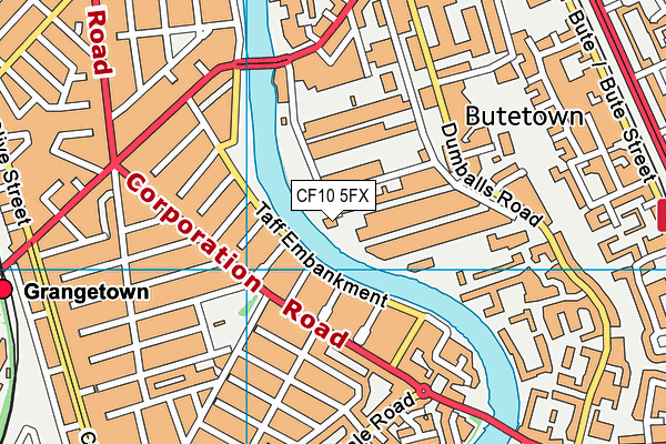 CF10 5FX map - OS VectorMap District (Ordnance Survey)