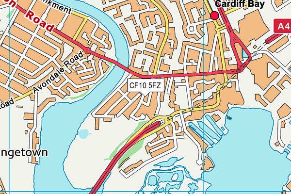 CF10 5FZ map - OS VectorMap District (Ordnance Survey)