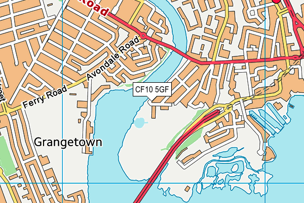 CF10 5GF map - OS VectorMap District (Ordnance Survey)