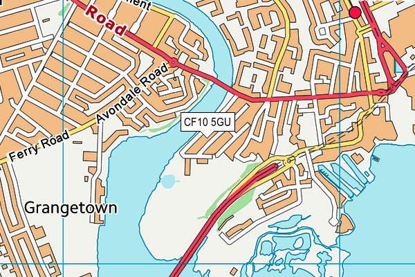 CF10 5GU map - OS VectorMap District (Ordnance Survey)