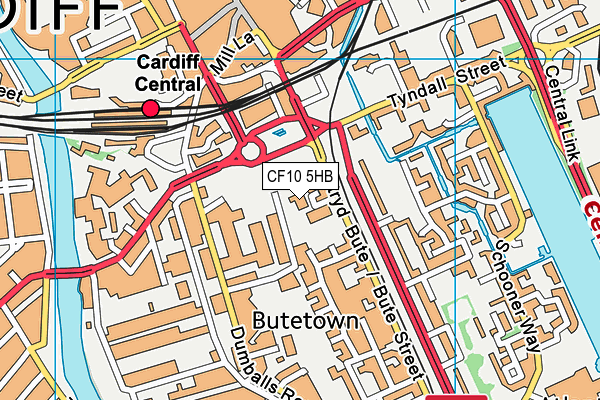 CF10 5HB map - OS VectorMap District (Ordnance Survey)